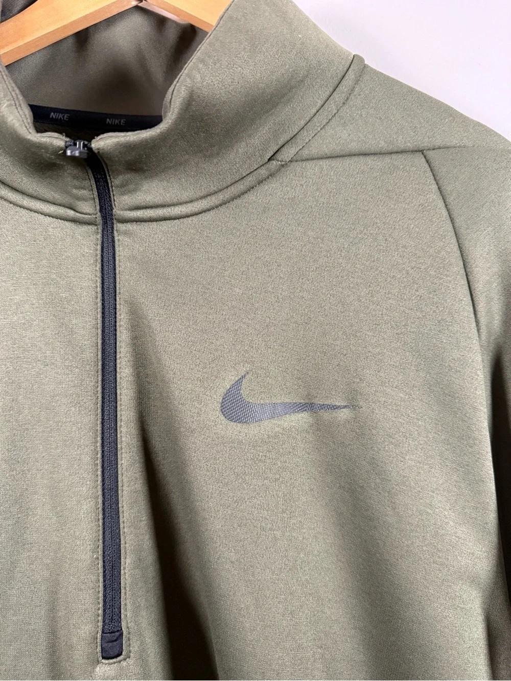 Nike Men’s Olive Green Half-Zip Performance Jacket